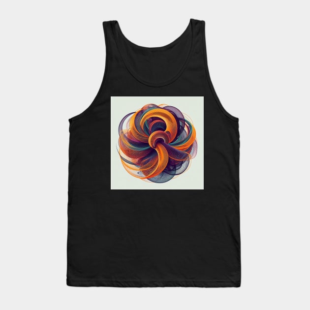 Psychedelic looking abstract illustration of geometric swirls Tank Top by WelshDesigns